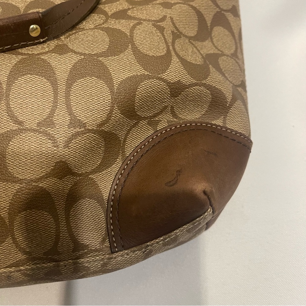 Coach‎ Heritage striped signature tote light brown, dark brown gold - Picture 3 of 5